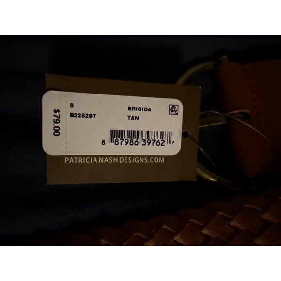 Patricia Nash Women's Braided Stitched Leather Belt Tan Size Small New with Tags - Picture 3 of 4